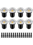 ZUCKEO Low Voltage Landscape Lights LED Well Lights 3W 12V-24V in Ground Lights IP67 Waterproof Low Voltage Landscape Lighting Flood Driveway Deck Step Garden Lights Outdoor (8 Pack Warm White)