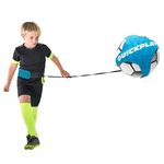 QUICKPLAY Replay Strike Solo Soccer Trainer | Hands-Free Adjustable Solo Soccer Rebounder – Fits Balls 3, 4, and 5 [Soccer Ball not Included] (Replay Strike Blue)