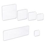 Thinp 6 Pcs Acrylic Stamp Block,Clear Acrylic Blocks for Stamping Clear Stamps with Grid Decorative Stamp Blocks Acrylic Clear Stamping Stamp Block Square Display Block Set Props for DIY Scrapbooking