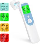 Forehead and Ear Thermometer, Forehead Thermometer for Adults and Kids, Digital Infrared Thermometer Gun with Fever Alarm, Fast Accurate Results, Easy for All Ages