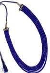 pankhudi jewellers belu color Crystal Gemstone Round Beads 5 Layer Necklace for Girl and Women Jewellery,Blue,16 inch(PNK124)