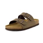 Cushionaire Women's Lane Cork Footbed Sandal With +Comfort, Brown, 9