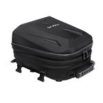 MOSISO Motorcycle Tail Bag, Motorcycle Backpack Helmet Bag with Expandable Capacity 20L-28L, Waterproof Motorbike Rear Seat Storage Luggage Tool Gear Carry Bag with Handle & Rain Cover, Black