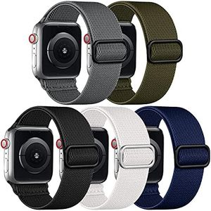 Adorve Stretchy Solo Loop Compatible with Apple Watch Ultra Band 49mm 46mm 45mm 44mm 42mm 41mm 40mm 38mm Men Women, Soft Nylon Elastic Braided Strap for iWatch Ultra 2, Series 10/9/8/7/6/5/4/3/2/1 SE