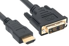 MMOBIEL High Speed DVI to HDMI Adapter Cable Gold Plated Connectors Supports Various LCD and Led Monitors (6 ft / 2 m)