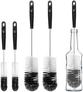 AttoShow 4 Pcs Bottle Brushes Set, Long Thin Flexible Bendable Flexible Cleaner for Narrow Neck Bottles, Water/Wine/Beer/Baby Bottles, Pipes, Tubes, Hoses, Teapots - Bendable & Dishwasher Safe