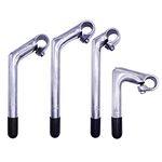 SENQI 22.2 * 25.4mm Electroplating Gooseneck Stem Aluminum Alloy 80 * 150 * 120 Stems with Teeth BSB040(Silver)