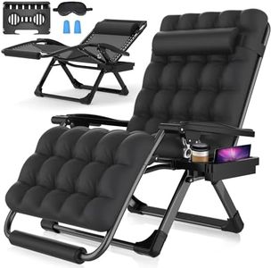 Suteck Oversized Zero Gravity Chair,33In XXL Lounge Chair w/Removable Cushion&Headrest, Reclining Camping Chair w/Upgraded Lock and Footrest, Reclining Patio Chairs Recliner for Indoor Outdoor,500LBS