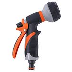 NIKAVI Garden Hose Nozzle, Water Hose Nozzle Spray, Heavy Duty Water Spray Gun High Pressure Washer Sprayer with 8 Patterns, Suitable for Watering Garden, Cleaning, Showering Pet and Washing Cars