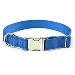 Love Dream Reflective Dog Collar with Metal Buckle, Adjustable Safety Nylon Dog Collars with Heavy Duty Quick Release Buckle for Small Medium Large Dogs with Metal ID Tag Ring (Small, Royal Blue)