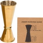 A Bar Above Bar Jigger - Gold-Finished Japanese Jigger with Measurements Inside - Cocktail Measuring Jigger - Steel Measuring Tool for Bartenders - Jigger 2 oz 1 oz - Jiggers and Pourers