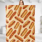 dhakalrlde Funny Hotdog Blanket - Soft, Comfy, Lightweight, Warm, and Fuzzy Flannel Throw Blanket for Boys and Men - Ideal for Couch, Travel, Bed, Office,Home Decor - 50x60 in