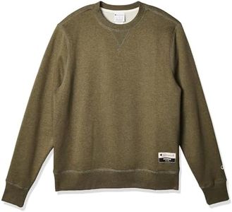 Champion Men's Authentic Originals Sueded Fleece Sweatshirt, Green Luck Heather, Medium