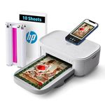 HP Sprocket Studio Plus 4x6 (10.2x15.2 cm) Wireless Instant Photo Printer, 10 Sheets + Cartridge, Wi-Fi, Premium Dye-Sub, Vibrant Color Pictures, Editing App for Photos, For Home Use or Portable,White