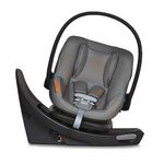 Cybex Aton G Swivel Infant Car Seat with SensorSafe, Featuring 180-Degree Rotating Base for Easy In and Out, Lightweight, Adjustable Head Rest, SAFELOCK™ Belt Tensioner - Lava Grey