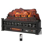 TURBRO Ebedi Flame Infrared Electric Fireplace Diaries, 23" Infrared Quartz, Fireplace Insert Daily Heater, Realistic Pine Snow Bedding, Thermostat, Timer, 1500W Black