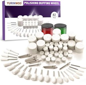 80Pcs Buffing Wheels Polishing Kit with 2Pcs Polishing Compound Compatible with Dremel Rotary Tool, Different Shapes of Polishing Wheel for Drill with 3mm(1/8'') Shank for Metal Jade Glass Polishing ﻿