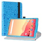 LiuShan Compatible with Vankyo MatrixPad S20 Rotating Case,360 Degree Rotation Stand PU With Cute Pattern Cover for Vankyo MatrixPad S20 10 inch Tablet/Yuntab D107 Tablet(Not Fit MatrixPad S30),Blue