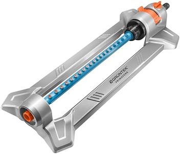 GRÜNTEK Metal Oscillation Lawn Sprinkler with Adjustable Irrigation Area, Turbo Motor, Covers up to 352 m²