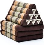 Leewadee - Comfortable Japanese Floor Mattress Used As Thai Floor Bed with Triangle Cushion, Futon Mattress Or Thai Massage Mat, 67 x 21 inches, Brown