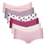 Intimate Portal Maternity Underwear Under The Bump Pregnancy Postpartum Panties Womens Cotton Briefs 6-pk Florale L