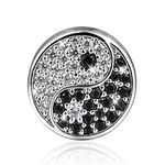 GNOCE Yin and Yang Diagram Charm Bead 925 Sterling Silver The Power of Nature Charm with CZs Fit for Bracelet/Necklace Charm Gifts for Women Men