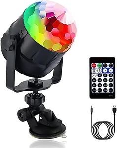 ZStarlite, Bola de luzes rotativa, para festas, discoteca, com cabo USB, controlo remoto, lâmpada ativada por som com 15 cores de iluminação, LED rotativo, luz para festa, aniversário, bar e casamento