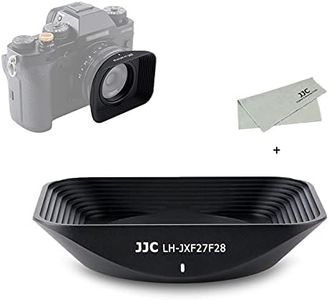 JJC Square Metal Camera Lens Hood Cover with Lens Cap Replaces Fuji LH-XF27 for Fujifilm XF 27mm F2.8 R WR & Fujifilm XF 27mm F2.8 Lens on Fuji X-T5 X-T4 X-T3 X-T2 X-T30 II X-T20 X-T10 X-H2S X-H2