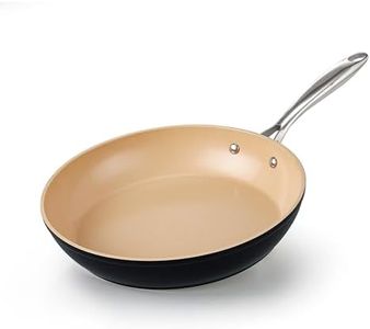 Cooks Standard 9.5-inch Hard Anodized Ceramic Nonstick Frying Pan, Caramel