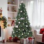 YITAHOME Green Spruce Artificial Christmas Tree，6ft Artificial Pine Tree with 880 Branch Tips and Metal Hinges, and Foldable Base for Home, Office, and Party Decorations