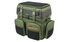 Roddarch Fishing Seat Box and Rucksack: 600D Ripstop Nylon Backpack with 18 Litre ABS Tackle Box and Padded Shoulder Straps