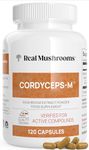 Real Mushrooms Cordyceps Capsules - Performance Supplement with Cordyceps Mushroom Extract for Energy & Immune Support Vegan Supplement, Non-GMO, 120 Caps