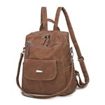 PALAY® PU Leather Backpack for Women Stylish College Bag for Girls Soft Backpack for Girls Travel Backpacks Vintage Shoulder Bags Casual Handbags Sling Shoulder Bags Gifts for Women and Girls - Brown