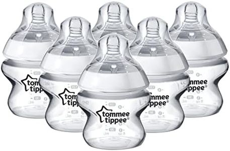 Tommee Tippee Closer to Nature® Baby Bottles, Breast-Like Teat with Anti-Colic Valve, 150ml, Pack of 6, Clear