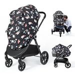 Orzbow Universal Sun Shade for Stroller, Detachable UPF 50+ Stroller Cover for Sun with See Through Mesh Window, Breathable Sunshade Cover - Stroller Canopy Extender, Baby UV Sun Protection, Cute Cat