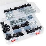 POWERTEC 71127 Jig and Fixture T-Track Hardware Kit w/Knobs and 1/4"-20 Threads | 128 Piece Set