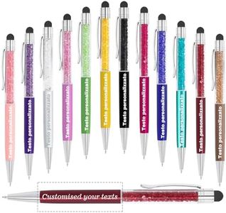 KOLOWKO Personalized 2 in 1 Ballpoint Pen,Custom Name/Text/Message, Crystal Decorated Ballpoint Pen, Good for Graduation, Wedding, Birthday,Communion Gifts