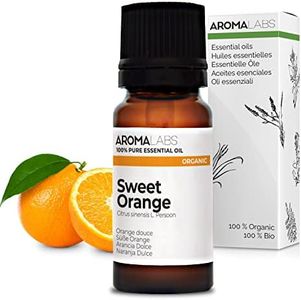 BIO - Olio essenziale ARANCIA DOLCE - 10mL - 100% Puro, Naturale, Chemiotipizzato e Certificato AB - AROMA LABS (Marchio Francese)