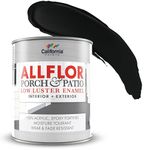 CALIFORNIA PAINTS ALLFLOR Porch, Patio and Floor Enamel Paint, Black, 1 Quart, Extremely Durable Water-Based Formula, Ideal for Patios, Pool Decks, Basements & More