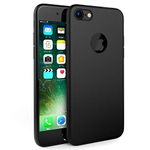 Egotude Soft Silicone Simple Slim Ultra Thin Back Cover Case for iPhone 7 (Black)