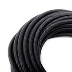 LOZOYO 50FT 3/8” Wire Loom Split Tubing Auto Wire Conduit Flexible Cover