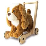 Little Bird Told Me - Peanut Pup Baby Walker, Traditional Push Along & Ride On Toy for 1 Year Olds, Soft Cuddly Toy for Toddlers, Sturdy Wooden Frame, Padded Seat