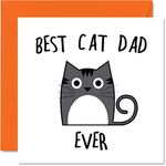 Birthday Cards for Dad from the Cat - Best Cat Dad Ever - Cat Birthday Card from Cat for Dad, Funny Cat Dad Gifts, 145mm x 145mm Joke Happy Father's Day Greeting Cards Gift for Daddy Papa