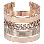 HindCraft Set Of 5 Copper Bracelet Unisex Jewelry Adjustable Handcrafted Bangle Copper Bracelets For Women And Men Ideal Gift For Him & Her