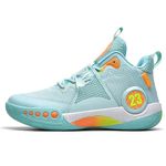 Men's Basketball Shoes Fashion Sneakers for Teen Boys High Upper Sport Shoes Outdoor Indoor Anti Slip (8,Cyan)