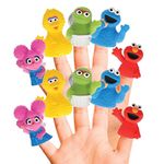 Sesame Street Bath Finger Puppets, 10 Pc - Bath Toys, Easter Basket Fillers, Easter Gifts