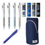 Graph Gear 1000 Four Graphgear 1000 Mechanical Pencil Set- 0. 3mm, 0. 5mm, 0. 7mm & 0. 9mm / Four Rerill Leads/Pen-type Triangle Eraser/Sonic Sma Sta Navy Blue Pen Telephone Case