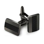 Mr.Van Handcrafted Carbon Fiber Cufflinks Rhodium Plated Cuff Links Set Wedding Business Men's Jewelry Gift