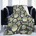 Super Soft Flannel Anime Blankets Baby Yo-Da Blanket Fits Couch Sofa Bedroom Living Room Suitable for Kids Adults 50"x40"inch