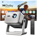 [Dolby Audio Official] Crossbeats Lumex Vista Projector 4k Ultra HD, 1080p Native, Dust Free, Android TV, WiFi, 1200 ANSI, Smart Mini Projector for Room, Portable Home Theater Cinema, Built-in Apps